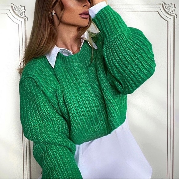 ZARA Knit Crop Sweater M - Picture 3 of 9